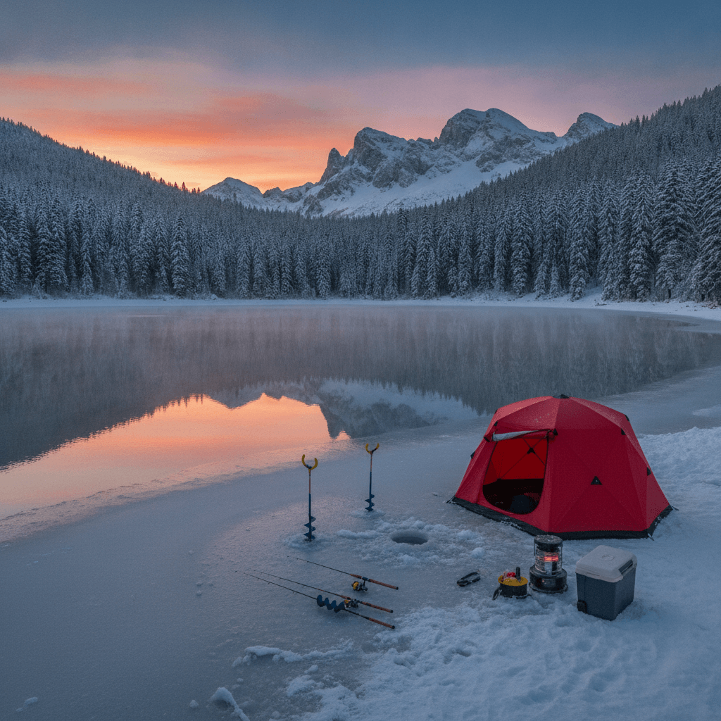 Lago alpino al tramonto